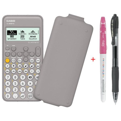 Máy Tính Casio FX-880BTG - Màu Xám + Bút Frixion Colors và G2 (Màu Mực Ngẫu Nhiên)
