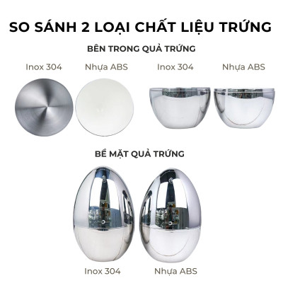 Quả trứng ABS/Inox 304 DandiHome cao cấp đựng dao, thìa, nĩa, decor bàn tiệc, phòng bếp (không kèm dao thìa nĩa)
