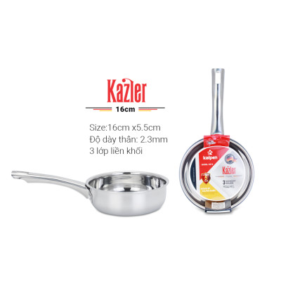 Chảo Inox 304 thân đáy đúc liền khối 3 lớp Kalpen Kazler 20cm đáy từ chuẩn Đức