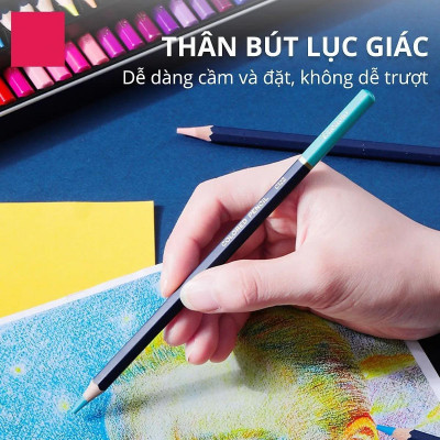 Hộp Thiếc 2 Ngăn 72 Bút Chì Màu + 1 Cọ Vẽ Finenolo - Deli EC129-72