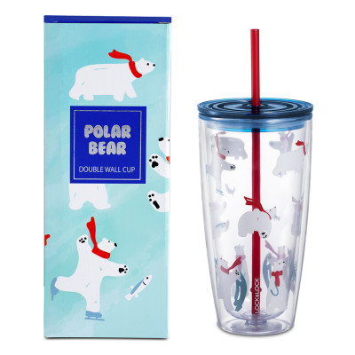 Ly Nhựa Có Ống Hút Lock&Lock HAP507YEL
