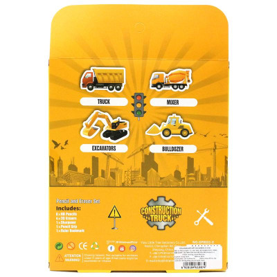 Bộ Dụng Cụ Học Tập Xe Công Trình Construction Truck - Little Tree GP8021-E (13 Chi Tiết)