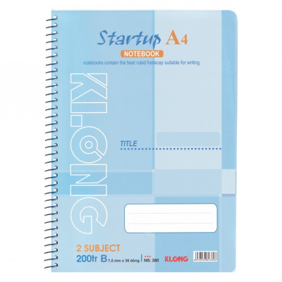 Sổ lò xo đơn KLONG A4 200 Trang; MS: 380