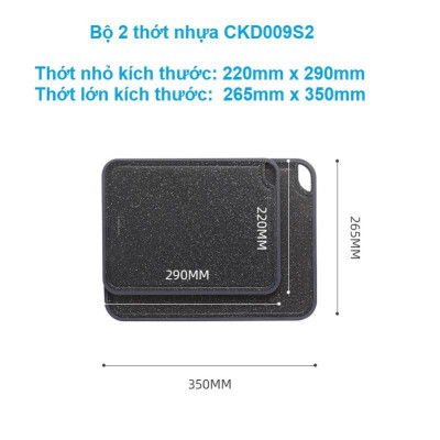 Thớt nhựa kháng khuẩn Lock&Lock Black Marble 3 size CKD006 CKD007 CKD008 CKD009S2- Màu đen