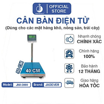 Cân Bàn Điện Tử JWI-3000 - Mặt Bàn Cân 400x500MM