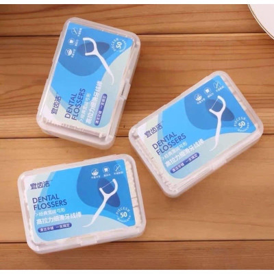 Hộp 50 cây  tăm chỉ nha khoa ,an toàn dễ sử dụng và chăm sóc răng miệng 