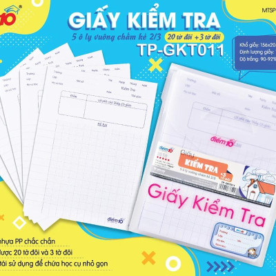 Giấy Kiểm Tra Điểm 10 5 Ôly - TP-GKT011