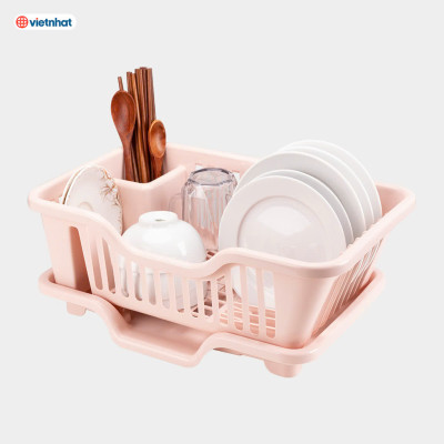 Rổ úp chén bát tiện ích Việt Nhật 44x27.5x17 (cm) - Hàng chính hãng