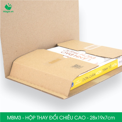 MBM3 - 28x19x7cm - Combo 60 Hộp carton thay đổi chiều cao - Thùng carton đóng hàng