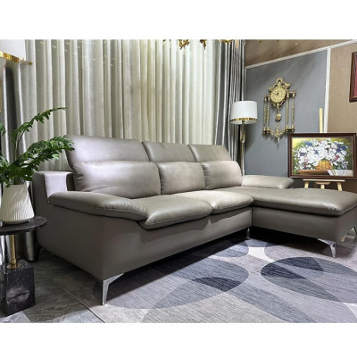 Sofa góc L da bò Italy Tundo màu nâu – SFLCT08 2m6 hàng cao cấp chuẩn da bò nhập khẩu Ý