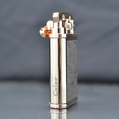 Vỏ Hột Quẹt Bật Lửa Xăng Đá Chief CF018-11 Họa Tiết Hình Rồng Cuộn Cực Đẹp Đánh Lửa Tự Động - KHÔNG XĂNG