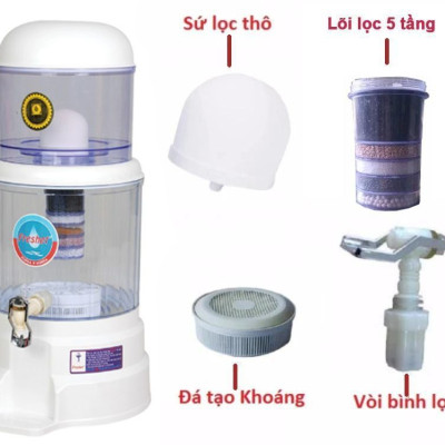 Combo 3 món (nấm, lõi 5 tầng, đá kháng) thay thế cho bình lọc nước