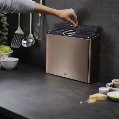 Joseph Joseph - Bộ thớt cao cấp Folio Steel 4-piece Chopping Board Set Rose-Gold 001211