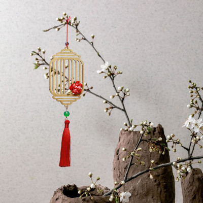 Combo 6V - Bộ 6 dây treo trang trí Tết Khai Lộc Hoàng Kim màu vàng, trang trí mai đào 