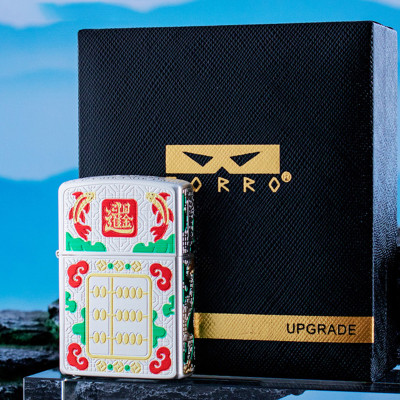 Vỏ Hộp Quẹt Bật Lửa Xăng Đá Zorro Z2-1150 Họa Tiết Bàn Tính và Cá Chép Tài Lộc May Mắn Phát Tài - Mẫu Mới