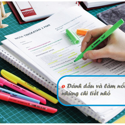 Bộ bút dạ quang STABILO FLASH - Bộ 5 bút