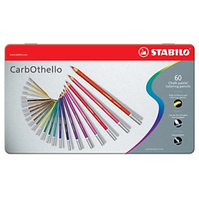 Combo bút chì màu đa năng STABILO Carbothello 60 màu - Hộp thiếc 60 màu + 1 Cọ nước + Tuyển tập tô màu SVCB (CLC1460MB+)