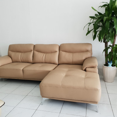 Bộ Ghế Salon Da Cao Cấp _ Sofa Phòng Khách _ Màu Kem _ Size 2700 x 1700