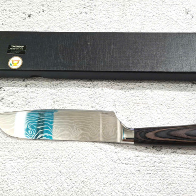 DAO - DAO BẾP NHẬT BẢN SANTOKU THÉP DAMASCUS MÃ A4 DT116 nt topcomshop vn