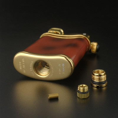 Vỏ Hộp Quẹt Bật Lửa Xăng Bấc Đá Jifeng JF-018 Họa Tiết Nâu Loang Đẹp Độc Lạ - Dùng Xăng Bấc Đá Cao Cấp