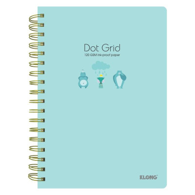 Sổ Dot Grid lò xo kép KLONG B5- 200 trang 120/76; MS: 960