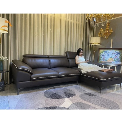 Sofa góc L da bò Italy Tundo – SFLCT04 dài 2m6 x 1m6 - hàng cao cấp chuẩn da bò nhập khẩu Ý
