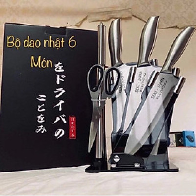 Bộ Dao Nhật Inox 6 Món Đúc Nguyên Khối Cao Cấp - Bộ dao Nhật 6 món cao cấp đa năng inox chống gỉ siêu sắc bén siêu bền