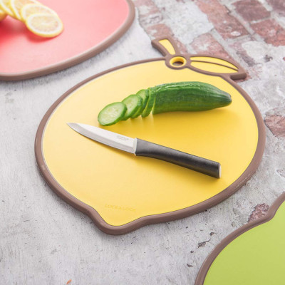 Thớt Nhựa Kháng Khuẩn Lock&Lock Anti-Bacterial - Hàng Chính Hãng, Bề Mặt Chống Trượt, Viền Silicon, Hình Dáng Ngộ Nghĩnh