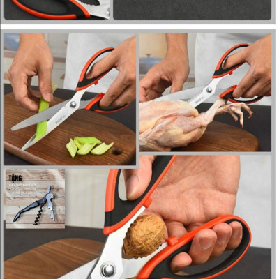 Kéo GGOMI Hàn Quốc Nhà Bếp Kéo Cắt Gà Cắt Đồ Đa Năng Cao Cấp ( Tặng Khui Hộp 3 in 1 )