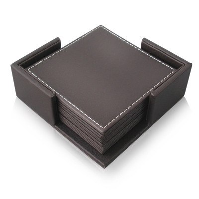 Tấm lót cốc bằng da cao cấp - hình vuông