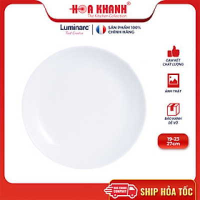 Đĩa Thủy Tinh Luminarc Diwali Trắng 27cm cường lực, chịu nhiệt - 1 đĩa - N3604