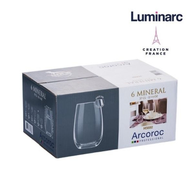 Ly Cao Uống Nước Thủy Tinh Luminarc Mineral 370ML - bộ 6 ly - H5692