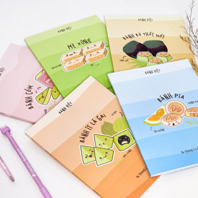 Tập Học Sinh Bánh Việt - Miền Nam - 4 Ô Ly - 96 Trang 80gsm - The Sun 03 - Bánh Ít Lá Gai