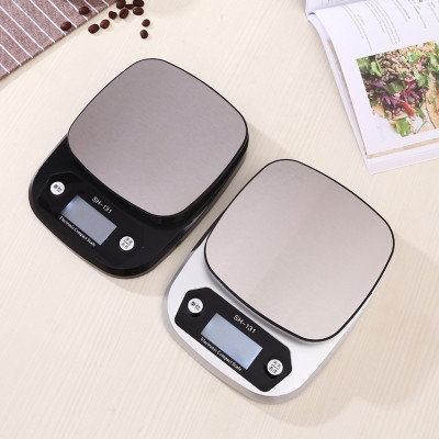Cân điện tử 5kg-0.1g màu bạc và đen 20x15cm - Hàng chính hãng