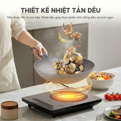 Chảo nhôm chống dính Lebenlang LBL2513, size 28 sâu lòng, tay cầm nhựa, dùng cho các loại bếp - hàng chính hãng