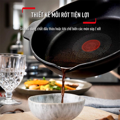 Chảo đúc chiên Tefal Robusto có miệng rót (20cm/22cm/24cm) - Hàng chính hãng