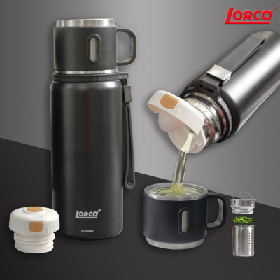 Bình Giữ Nhiệt Lorca Hàng Chính Hãng Inox Dung Tích 800ml, Chức Năng Giữ Nhiệt Tốt, Pha Trà, Pha Cà Phê