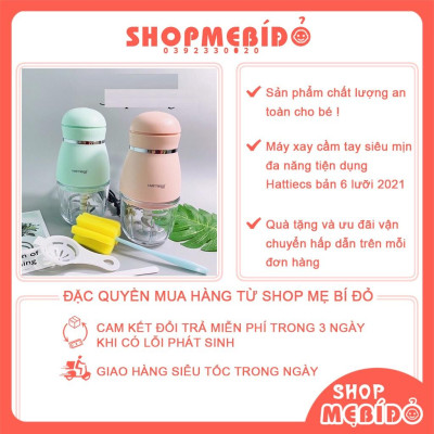 Máy Xay Cầm Tay Siêu Mịn Đa Năng Tiện Dụng Hattiecs Bản 6 lưỡi 2021 