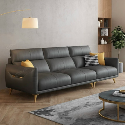 Ghế sofa băng 4 chỗ ngồi Tundo 200 x 85 cm x 85 cm màu cam đất + trắng kem