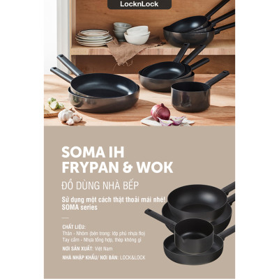 Chảo Rán Lock&Lock Soma - Màu Đen (Có Thể Sử Dụng Bếp Từ)