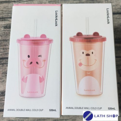 Ly nhựa 2 lớp LocknLock Animal 520ml