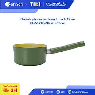 Quánh phủ sứ an toàn Elmich Olive EL-5523OV16 size 16cm