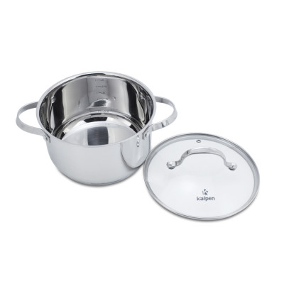 Bộ nồi chảo inox 304 cao cấp 5 đáy Kalpen Lermat L2 chuẩn công nghệ Đức gồm 3 nồi 18/22/26cm và chảo chống dính 26cm - Hàng chính hãng