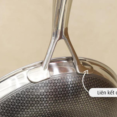 [Hàng chính hãng] Chảo chiên inox iMat Hybrid Blackcube 24cm, Phủ chống dính Ceramic đen