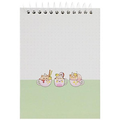 Sổ Lò Xo Teen Không Kẻ Có Chấm 80gsm - Cute Animals - The Sun 01 - Màu Xanh Lá