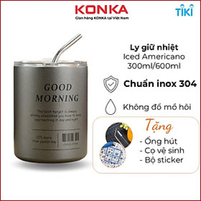Ly giữ nhiệt Americano 600ml 300ml, cốc giữ nhiệt đến 12 giờ không đổ mồ hôi, chuẩn inox 304, nhiều màu lựa chọn - Hàng nhập khẩu