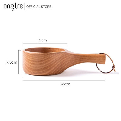 Bát gỗ tự nhiên nguyên khối đựng Salad có tay cầm/Bát sồi cao cấp/ nhà hàng khách sạn | ongtre (Vietnam)