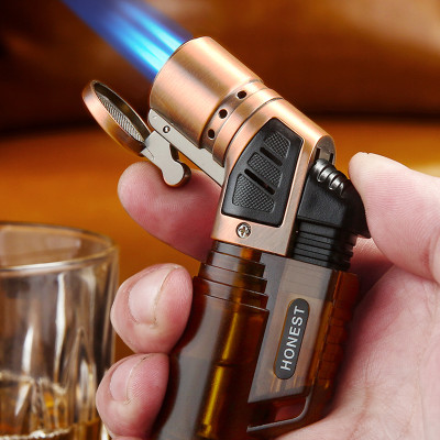 Vỏ Hột Quẹt Bật Lửa Gas Honest BCZ-779 Khò 3 Tia Cực Mạnh, Nhìn Thấy Lượng Gas Bên Trong - Nhiều Màu