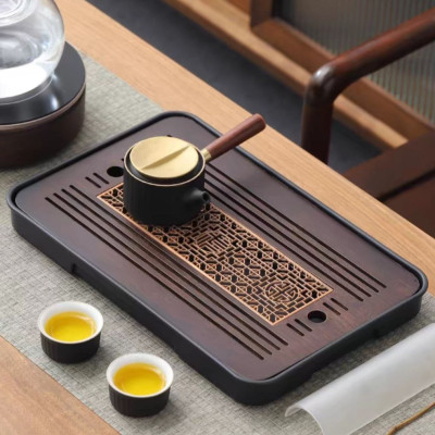 BỘ KHAY TRÀ NHẬT NÂU ĐEN PHONG CÁCH NHẬT BẢN CAO CẤP ( TẶNG DỤNG CỤ BƠM HÚT NƯỚC ,DUNG DỊCH - R -/ MH-ALK95 )