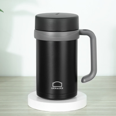 Bình Giữ Nhiệt Lock&Lock New Basic Table màu đen LHC4026B 500ml - Hàng chính hãng, nắp bình 3 lớp tiện lợi - JoyMall